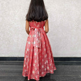 Red Banaras Long Frock